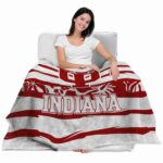 customized indiana hoosiers floral stripes red white blanket best selling