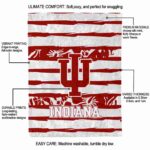 customized indiana hoosiers floral stripes red white blanket best selling
