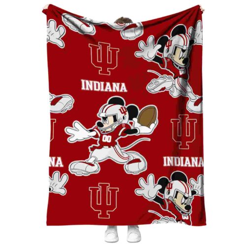 customized indiana hoosiers mickey red blanket best selling