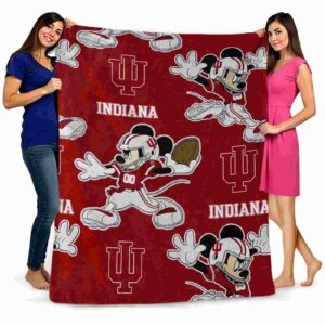 customized indiana hoosiers mickey red blanket fashion forward