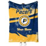 customized indiana pacers grunge streaks blue blanket best selling