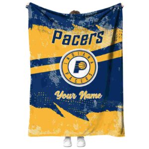 customized indiana pacers grunge streaks blue blanket best selling