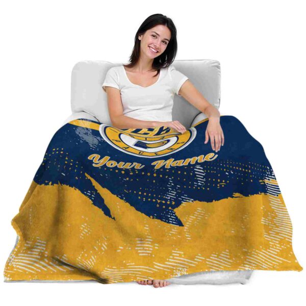 customized indiana pacers grunge streaks blue blanket latest model