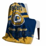 customized indiana pacers grunge streaks blue blanket top rated