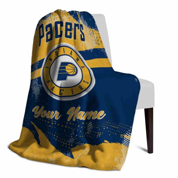 customized indiana pacers grunge streaks blue blanket top rated