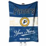customized indiana pacers grunge texture blue white blanket best selling