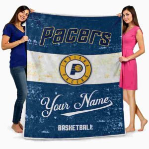 customized indiana pacers grunge texture blue white blanket fashion forward