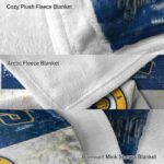 customized indiana pacers grunge texture blue white blanket best selling