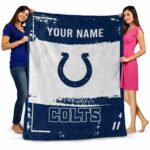 customized indianapolis colts paint strokes blue white blanket fashion forward