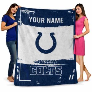 customized indianapolis colts paint strokes blue white blanket fashion forward