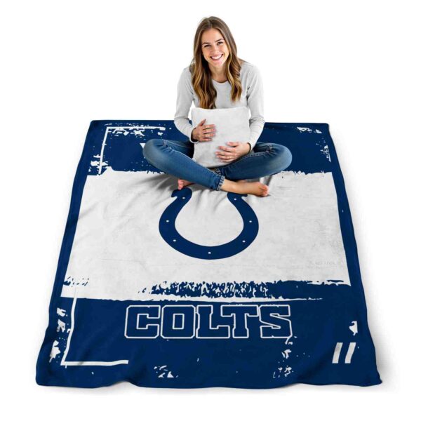 customized indianapolis colts paint strokes blue white blanket high quality