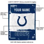customized indianapolis colts paint strokes blue white blanket new arrival