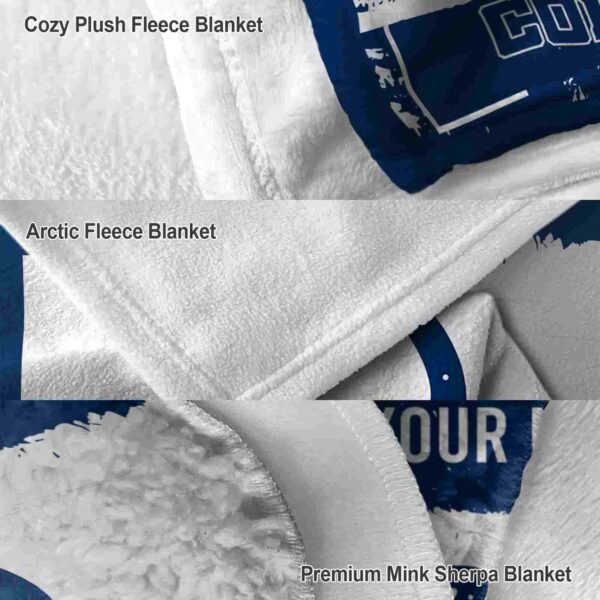 customized indianapolis colts paint strokes blue white blanket premium grade