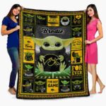 customized iowa hawkeyes baby yoda black blanket best selling