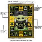 customized iowa hawkeyes baby yoda black blanket best selling