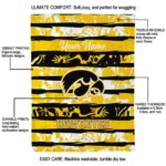 customized iowa hawkeyes floral stripes black white blanket new arrival