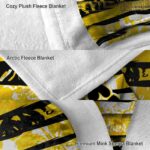 customized iowa hawkeyes floral stripes black white blanket premium grade