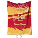 customized iowa state cyclones grunge streaks red blanket best selling