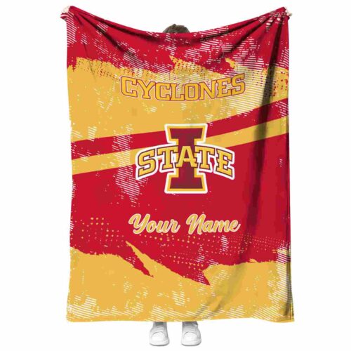 customized iowa state cyclones grunge streaks red blanket best selling