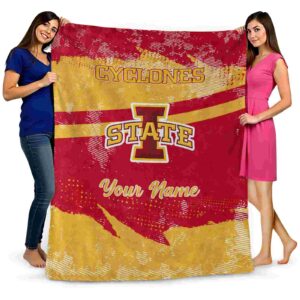customized iowa state cyclones grunge streaks red blanket fashion forward