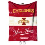 customized iowa state cyclones grunge texture red white blanket best selling