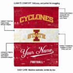 customized iowa state cyclones grunge texture red white blanket best selling