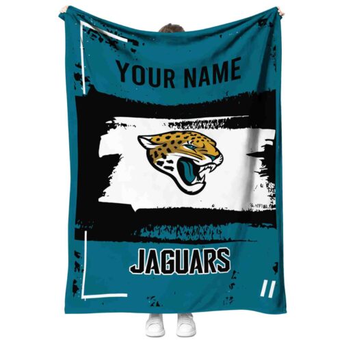customized jacksonville jaguars paint strokes teal white blanket best selling