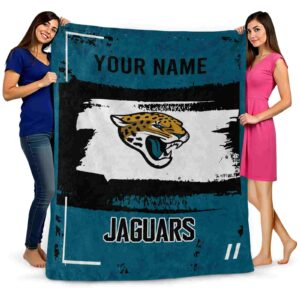 customized jacksonville jaguars paint strokes teal white blanket fashion forward