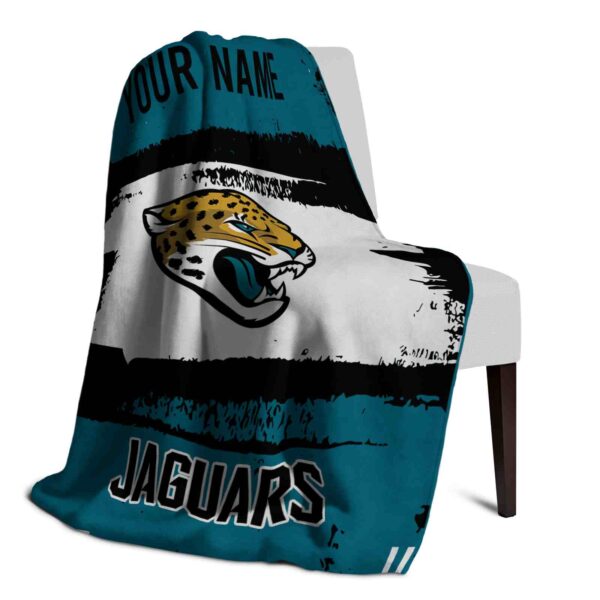 customized jacksonville jaguars paint strokes teal white blanket top rated