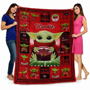 customized jacksonville state gamecocks baby yoda red blanket fashion forward