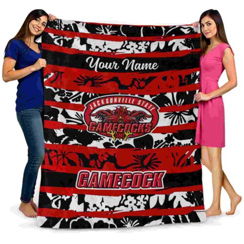 customized jacksonville state gamecocks floral stripes red white blanket fashion forward