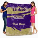 customized james madison dukes grunge streaks purple blanket best selling