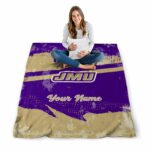 customized james madison dukes grunge streaks purple blanket best selling
