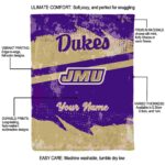 customized james madison dukes grunge streaks purple blanket best selling