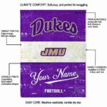 customized james madison dukes grunge texture purple white blanket best selling