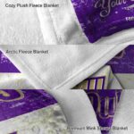 customized james madison dukes grunge texture purple white blanket best selling