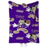 customized james madison dukes mickey purple blanket best selling