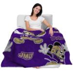 customized james madison dukes mickey purple blanket best selling