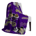 customized james madison dukes mickey purple blanket best selling