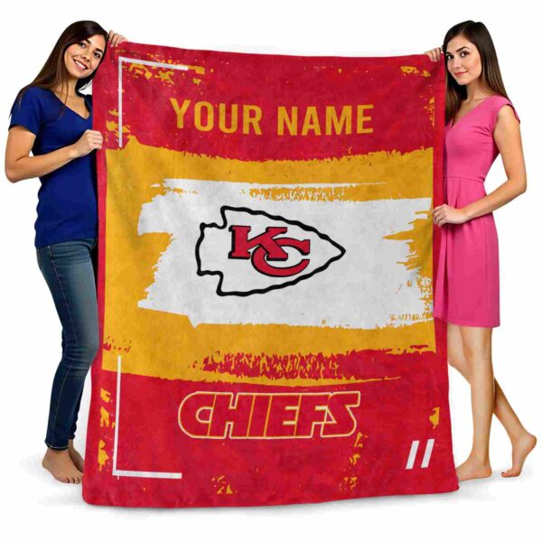 customized kansas city chiefs paint strokes red white blanket fashion forward