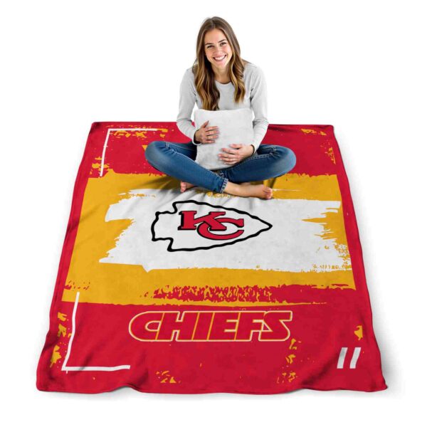customized kansas city chiefs paint strokes red white blanket high quality
