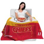 customized kansas city chiefs paint strokes red white blanket latest model