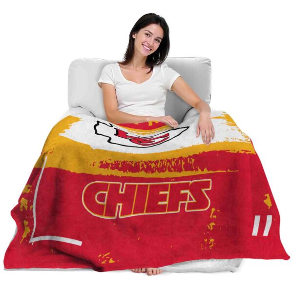 customized kansas city chiefs paint strokes red white blanket latest model