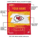 customized kansas city chiefs paint strokes red white blanket new arrival