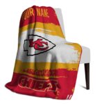 customized kansas city chiefs paint strokes red white blanket top rated