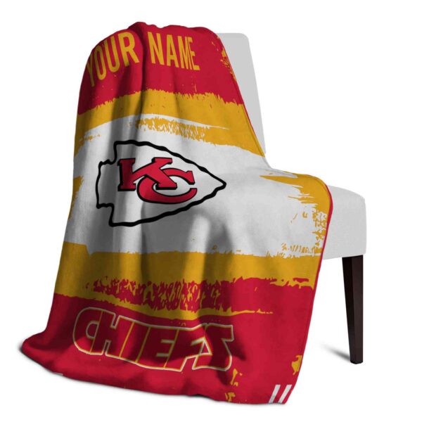 customized kansas city chiefs paint strokes red white blanket top rated