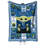 customized kansas city royals baby yoda royal blue blanket best selling