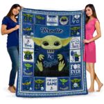 customized kansas city royals baby yoda royal blue blanket fashion forward