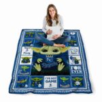 customized kansas city royals baby yoda royal blue blanket high quality