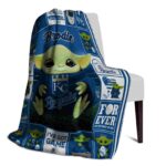 customized kansas city royals baby yoda royal blue blanket top rated